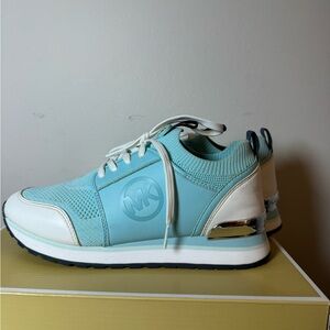 Michael Kors Women's Dash Knit Trainer Sneakers in Mystic Blue